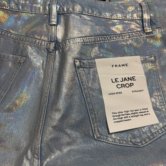 NWT Frame Women's Size 28 Le Jane Crop in Hologram crop jeans wide leg - Picture 11 of 11